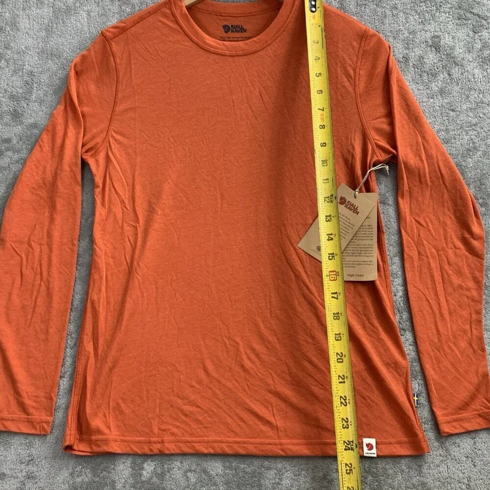 Fjallraven Shirt Womens XS High Coast Lite Basic Top Orange Long Sleeve Gorpcore - Picture 2 of 9